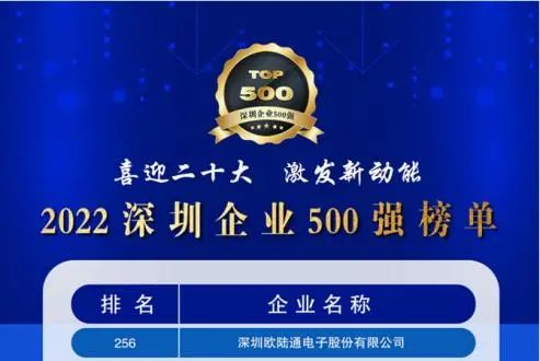 喜讯！江南综合体育网页版连续五年上榜深圳企业500强